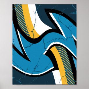 Poster Conception d'énergie Abstraite fissurée