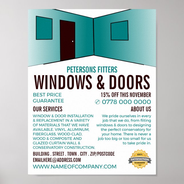 Poster Conception des pièces, Fenêtre & Porte Fitter Comp (Devant)
