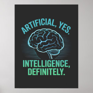 Poster Conception d'humour de cerveau d'intelligence arti