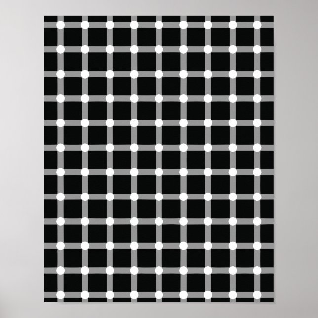 Poster Conception d'illusion optique Disparition des poin (Devant)