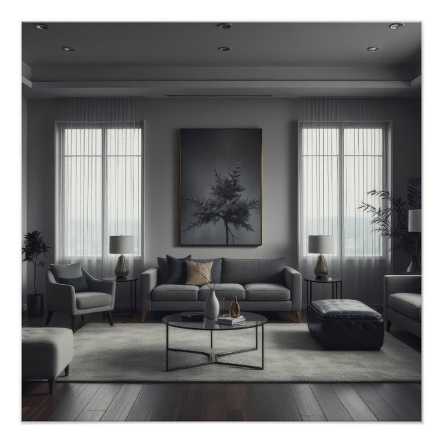 Poster Conception d'intérieur de chambre moderne (Devant)