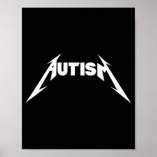 Poster Conception drôle Autisme Squelette Mème Métal Rock