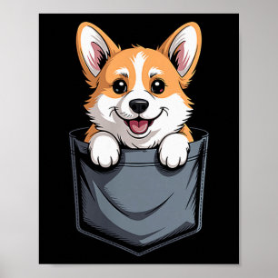 Poster Conception drôle de Corgi pour hommes femmes Corgi