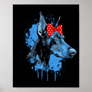 Poster Conception drôle de doberman pour la fête des mère