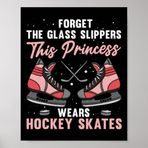 Poster Conception drôle de hockey sur glace pour filles f