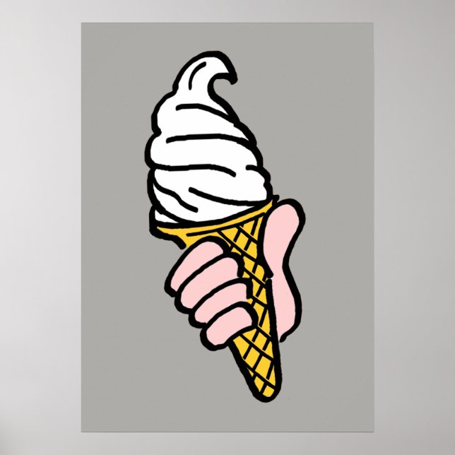 Poster Conception du cône de crème glacée (Devant)