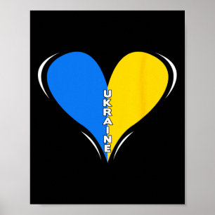 Poster Conception du drapeau de l'Ukraine - Cœur 1 