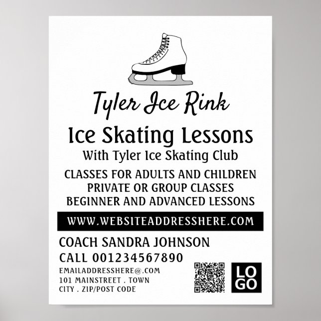 Poster Conception du patinage sur glace, leçons de patina (Devant)