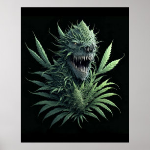 Poster Conception du plante de mauvaises herbes cool "Gro