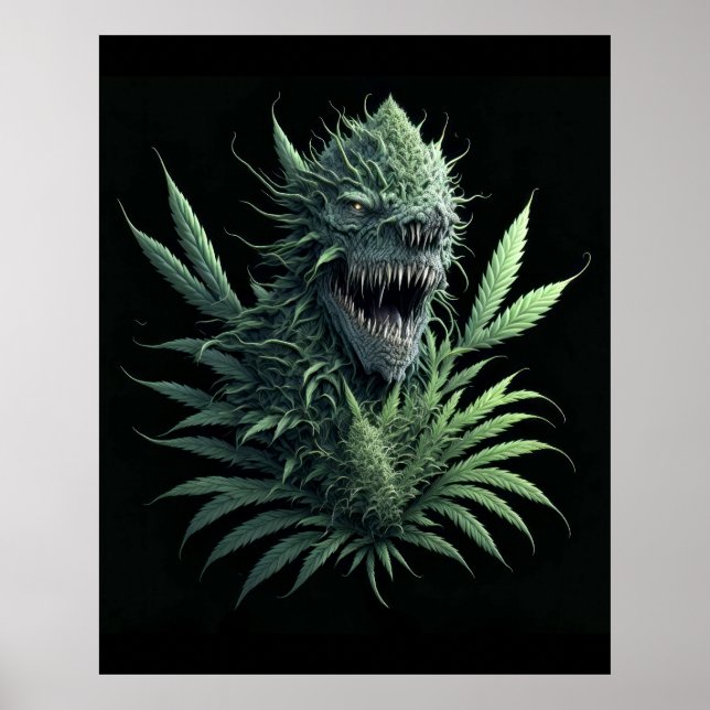 Poster Conception du plante de mauvaises herbes cool "Gro (Devant)