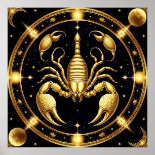 Poster Conception du Zodiaque Scorpion Doré
