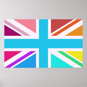 Poster Conception d'un drapeau/d'un Jack - Multicolore
