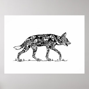 Poster Conception d'une corde de chien sauvage en Afrique