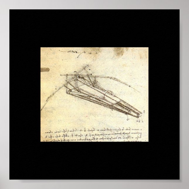 Poster Conception d'une machine volante par Leonardo Da V (Devant)
