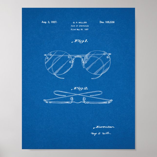 Poster Conception D'Une Paire De Spectacles Brevet - Plan (Devant)