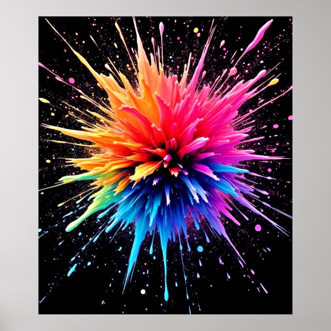Poster Conception dynamique des explosions de couleurs (Devant)