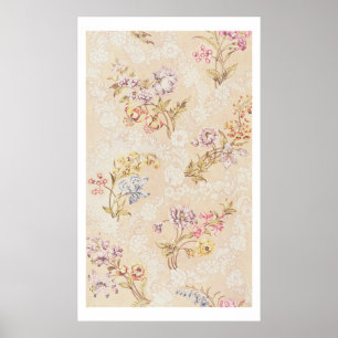 Poster Conception florale avec des pivoines, des lis et