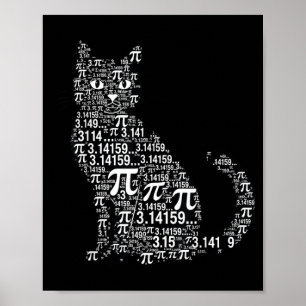 Poster Conception geek amateur de maths de chat drôle