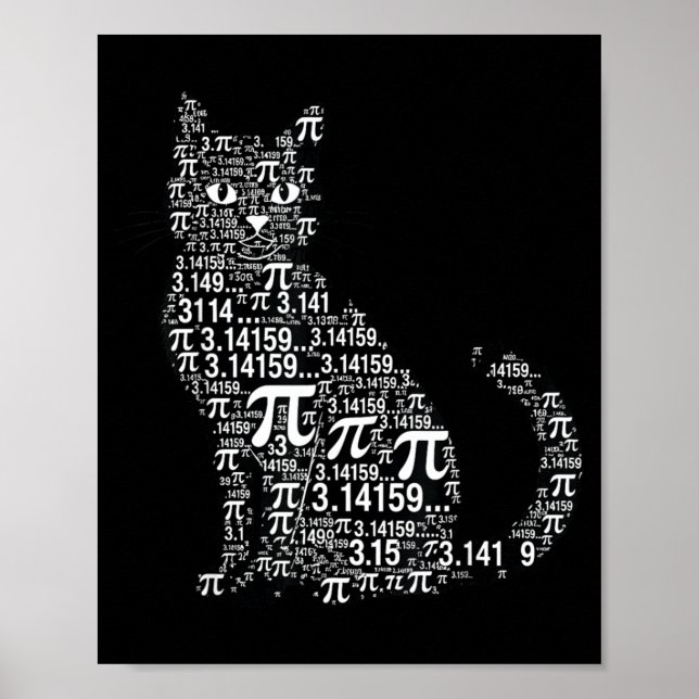 Poster Conception geek amateur de maths de chat drôle  (Devant)