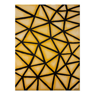 Poster Conception géométrique bébé jaune