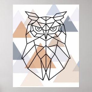 Poster Conception géométrique de hibou