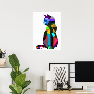 Poster Conception géométrique des chats WPAP | Imprimable