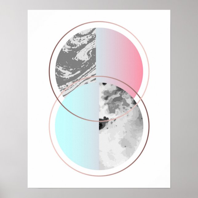 Poster Conception géométrique des dalles en marbre (Devant)