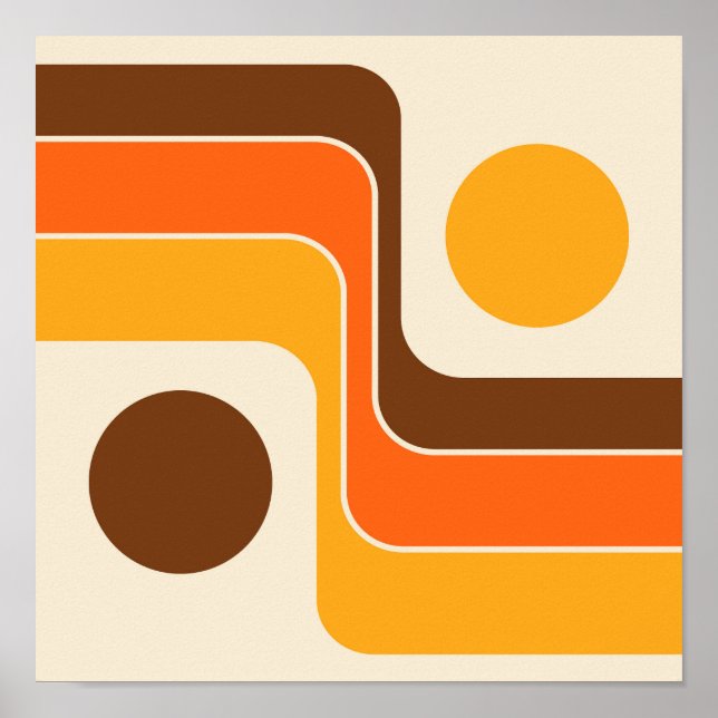 Poster Conception géométrique du style rétro de la mi-ann (Devant)