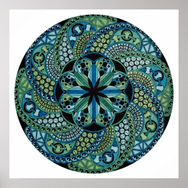 Poster Conception géométrique mandala (Devant)