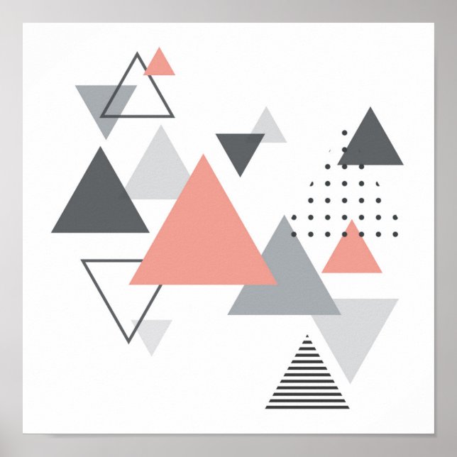 Poster Conception géométrique scandinave Abstraite (Devant)