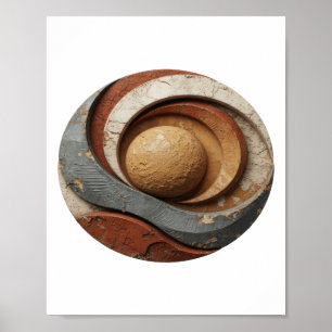 Poster Conception graphique ART ABSTRAIT Argent Chic