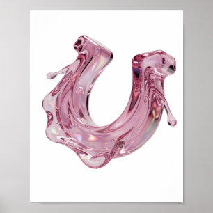 Poster Conception graphique ART ABSTRAIT Rose GRAS