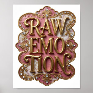 Poster Conception graphique Crisp Gold RAW EMOTION