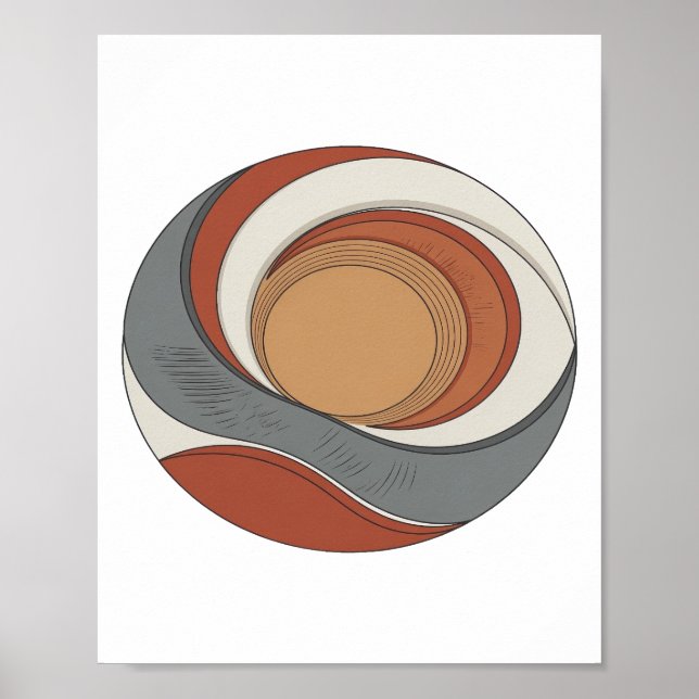 Poster Conception graphique d'art abstrait gris WITTY v2 (Devant)