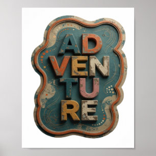 Poster Conception graphique d'aventure orange chic