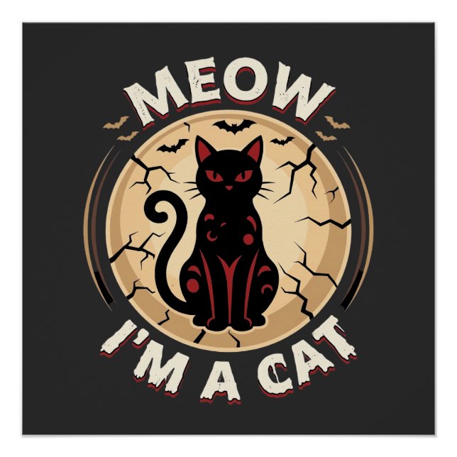 Poster Conception graphique de chat Meow Halloween_1 (Devant)