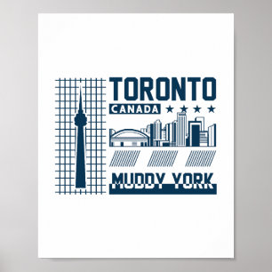 Poster Conception graphique de la skyline urbaine de Toro