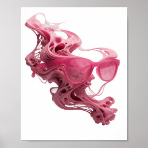 Poster Conception graphique FLOATING GLASSES Argent propr