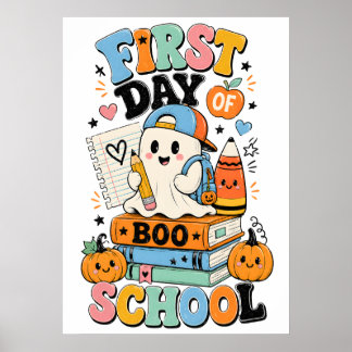 Poster Conception graphique Halloween de rentrée scolaire