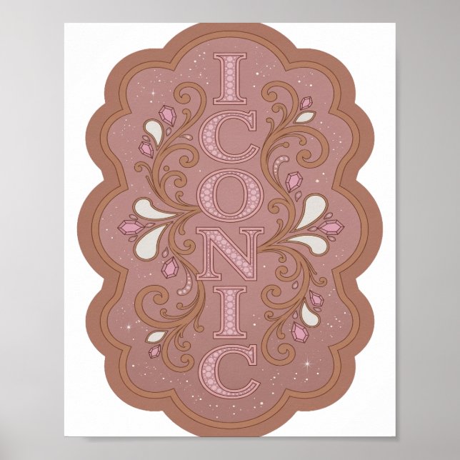 Poster Conception Graphique ICONIQUE Rose Dynamique (Devant)