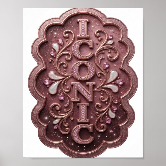 Poster Conception graphique ICONIQUE rose vif (Devant)