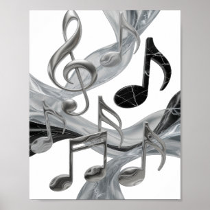Poster Conception graphique MUSIC IN MOTION Argent Chic