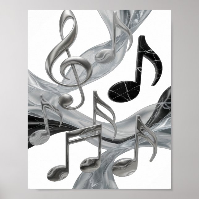 Poster Conception graphique MUSIC IN MOTION Argent Chic (Devant)