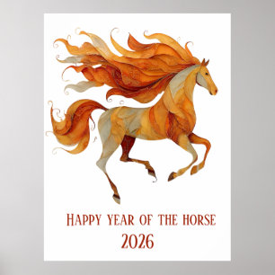 Poster Conception Joyeuse Année du Cheval 2026