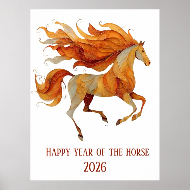 Poster Conception Joyeuse Année du Cheval 2026 (Devant)
