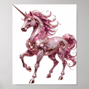 Poster Conception licorne argentée accrocheuse