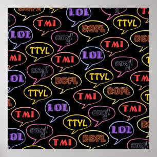 Poster Conception lumineuse d'abréviations de service de