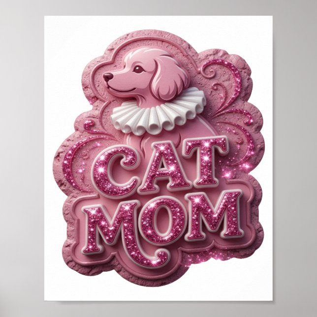 Poster Conception MÈRE DE CHAT Rose vif (Devant)