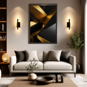 Poster Conception métallique moderne de luxe en 3D pour m