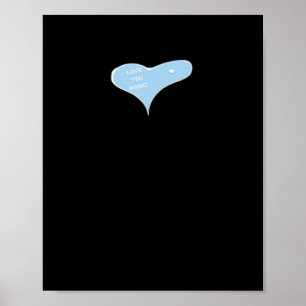 Poster Conception minimale de bleu de style « Amour vous 